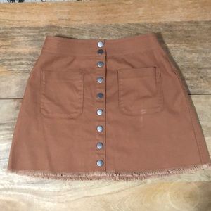 Madewell Snap Up Brown Skirt